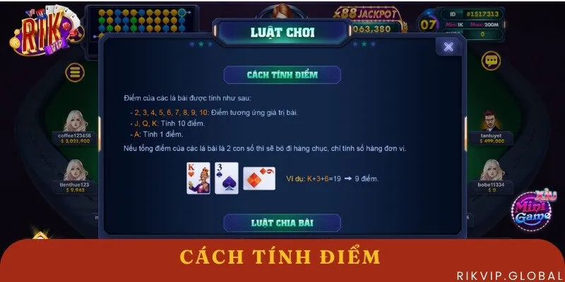 Cách tính điểm game bài Baccarat Rikvip chi tiết